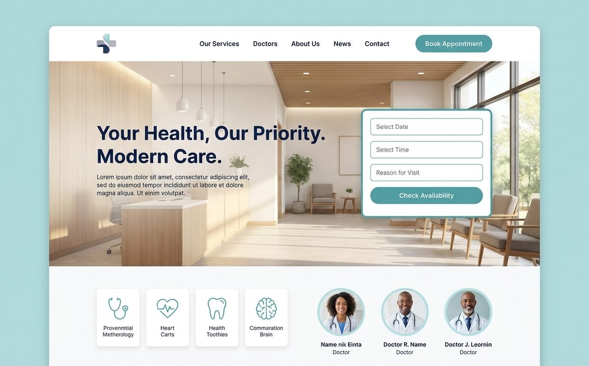 Healthcare clinic website designed and built by BahrainServer